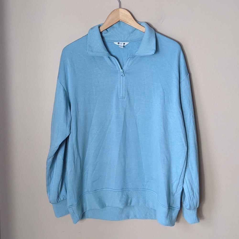 Three Dots Women's Size large Soft Quarter Zip Pullover